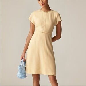 J. Crew Mathilde Cap Sleeve Dress Sweet Meringue Yellow